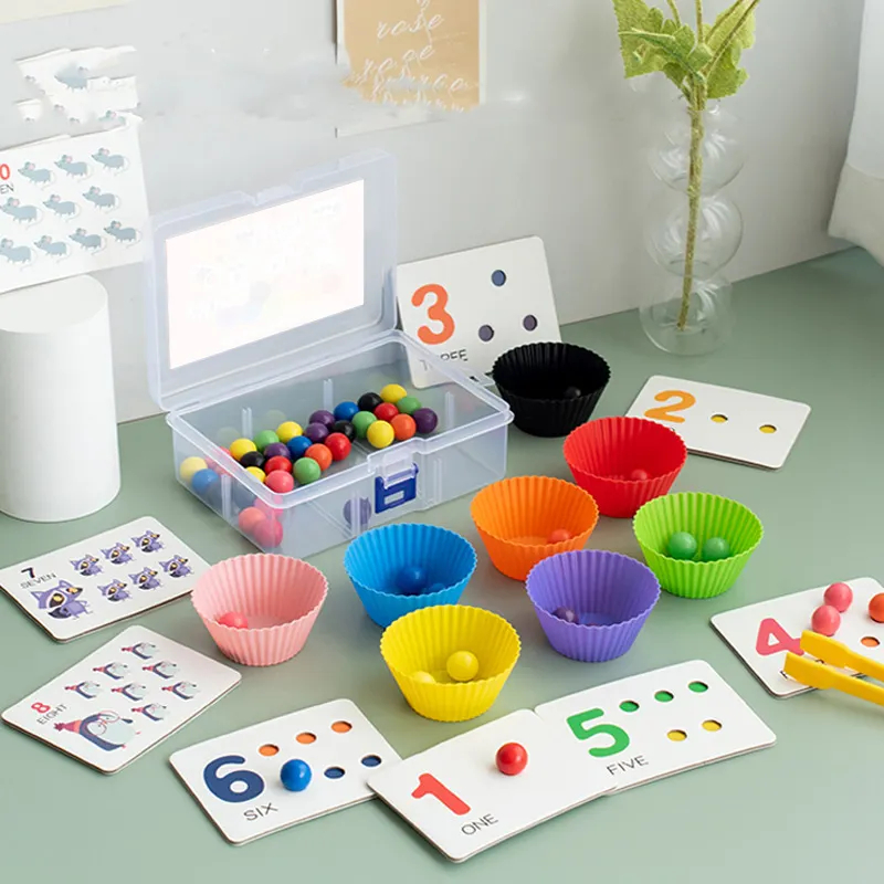 JUEGO MESA TABLERO APRENDIZAJE NIÑOS BOLAS ARCO IRIS RONDON - 1