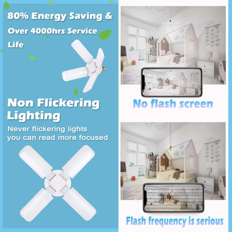 LAMPARA TECHO LED LUZ HOJA PLEGABLE LÁMPARA ASPA RONDON - 6