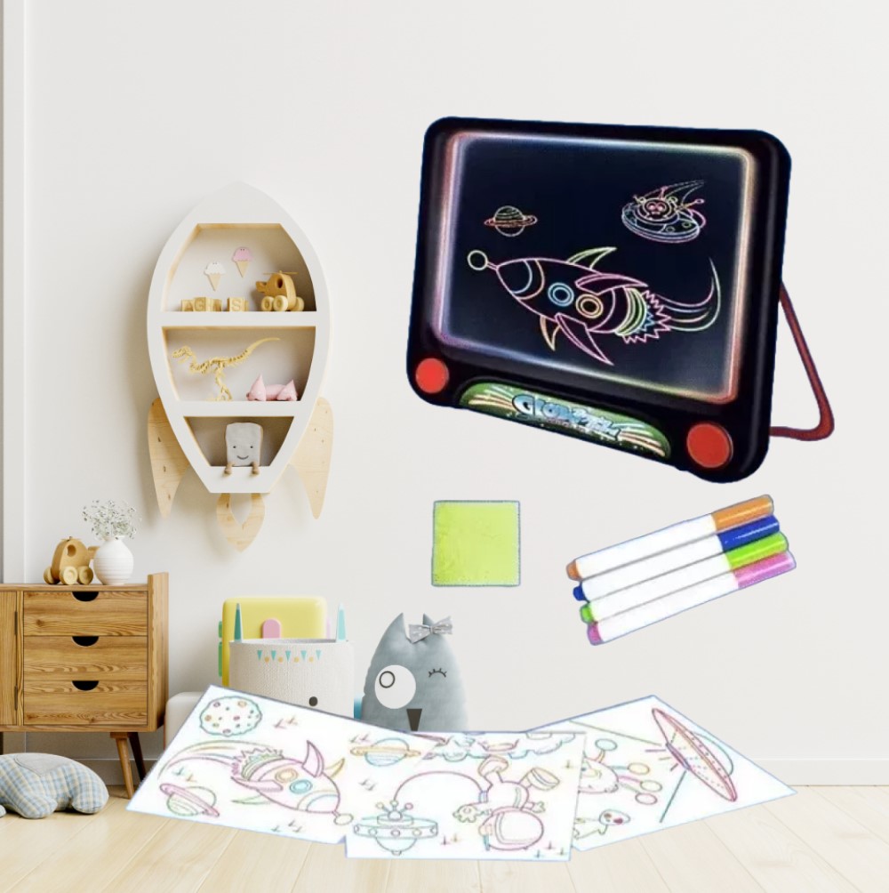 PIZARRA PALMERS 3D LUMINOSA LED DIBUJO NIÑOS NEON DIVERSION RONDON - 1
