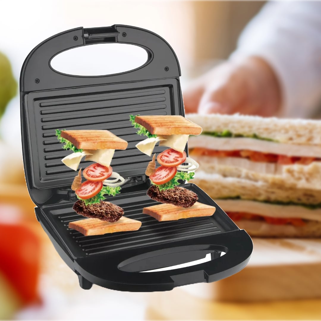 SANDWICHERA ELÉCTRICA TOSTADORA FÁCIL LIMPIAR  COCINA RONDON - 4