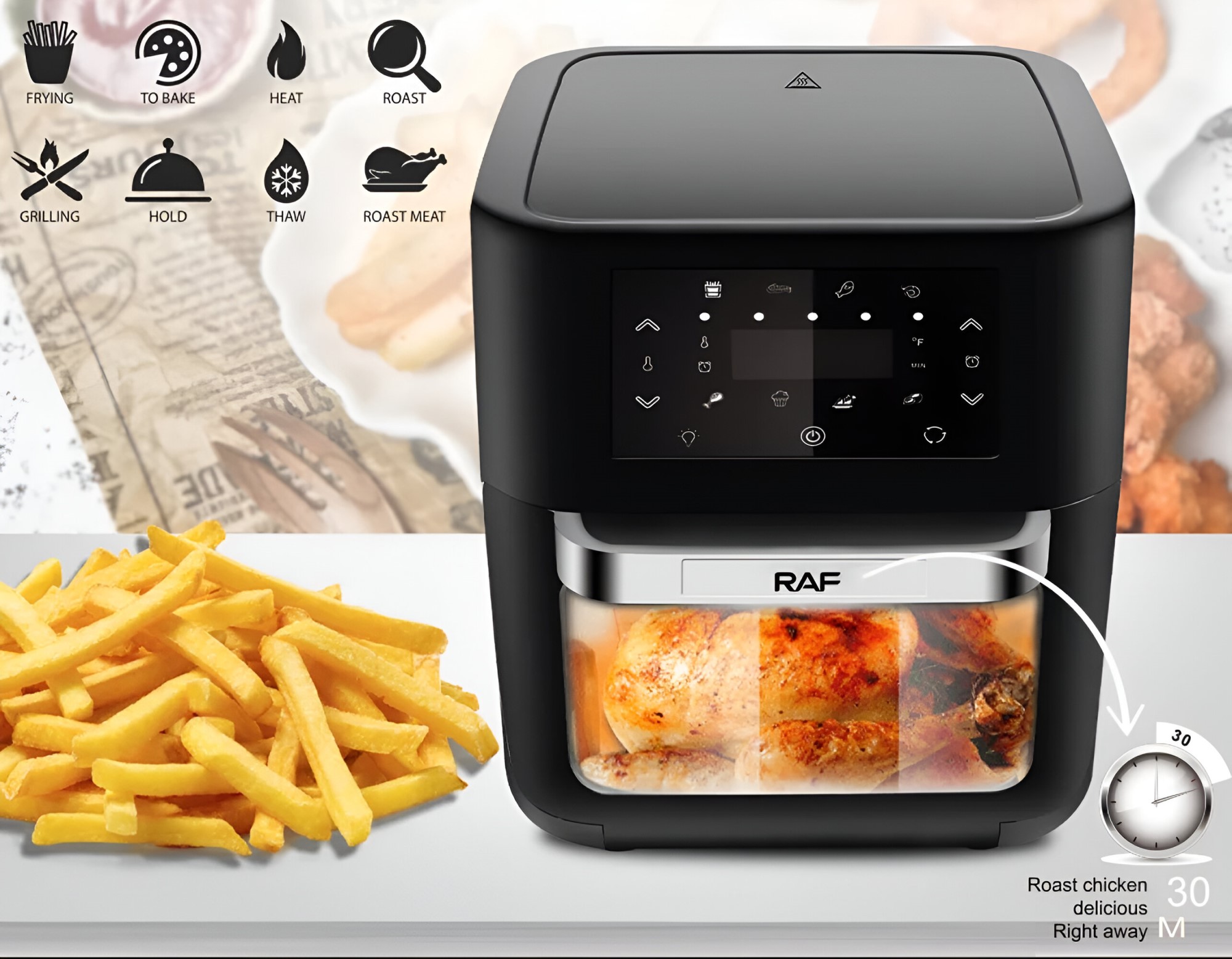 FREIDORA AIRE POTENCIA MÁQUINA MULTIFUNCIÓN COCINA RONDON - 4