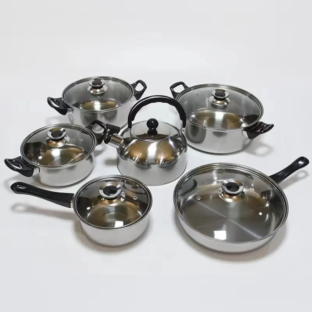 JUEGO OLLAS COCINA BATERÍA 12 PZS CACEROLAS SARTEN RONDON - 9