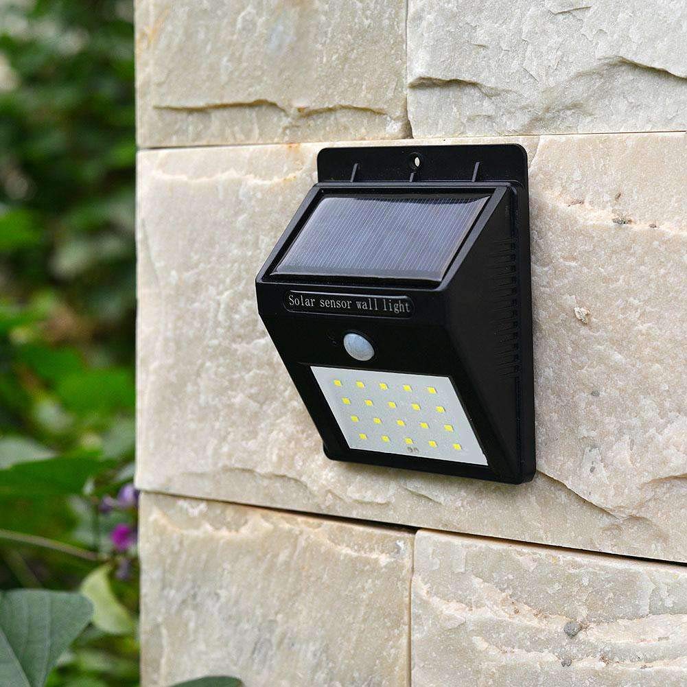 FOCO 20 LED SOLAR SENSOR MOVIMIENTO EXTERIOR HOGAR RONDON - 4