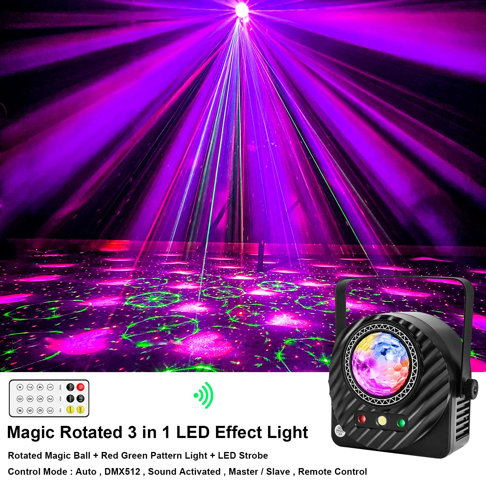 LUCES LED DJ MIXTO ESTRELLAS FLORES PROFESIONAL RONDON - 6
