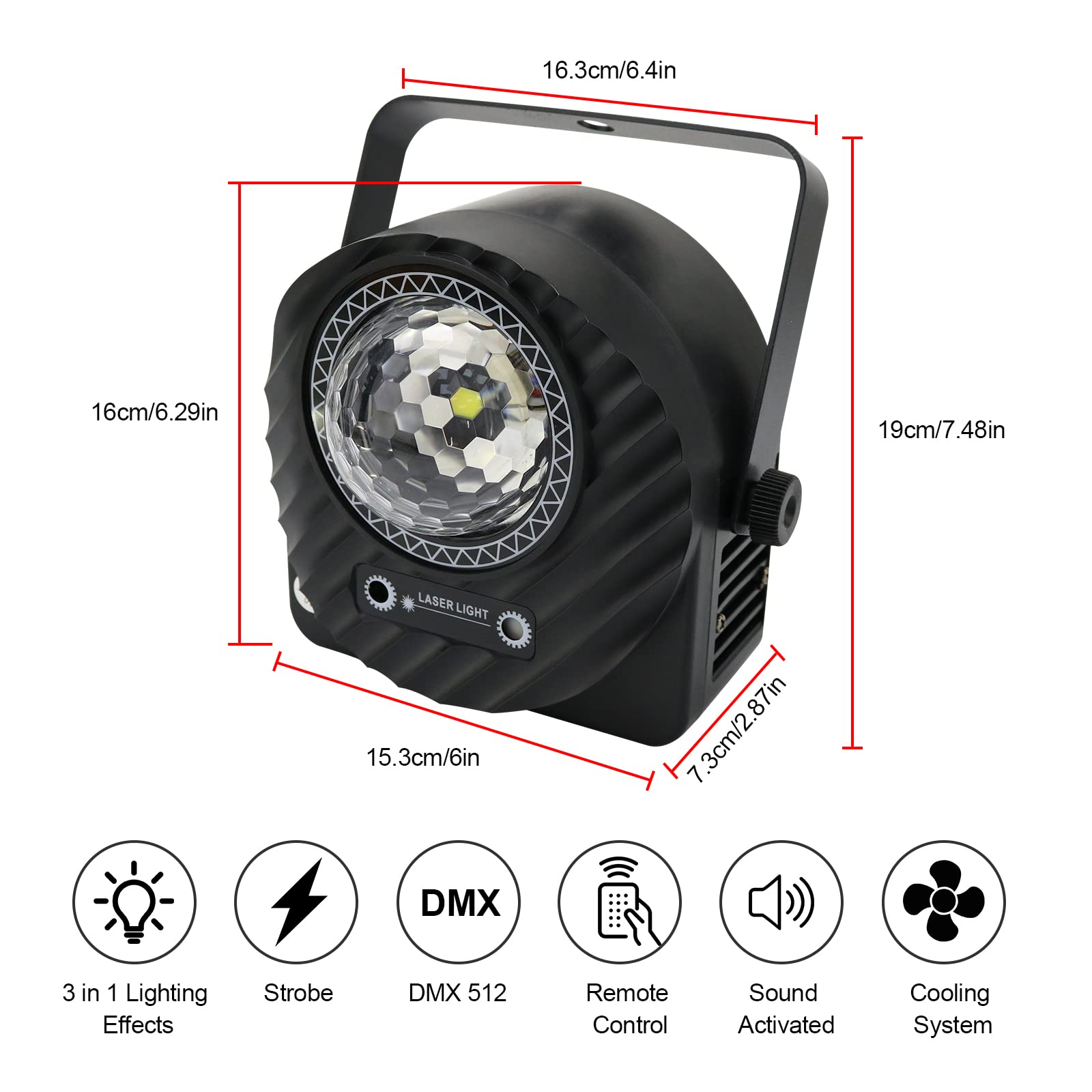 LUCES LED DJ MIXTO ESTRELLAS FLORES PROFESIONAL RONDON - 7