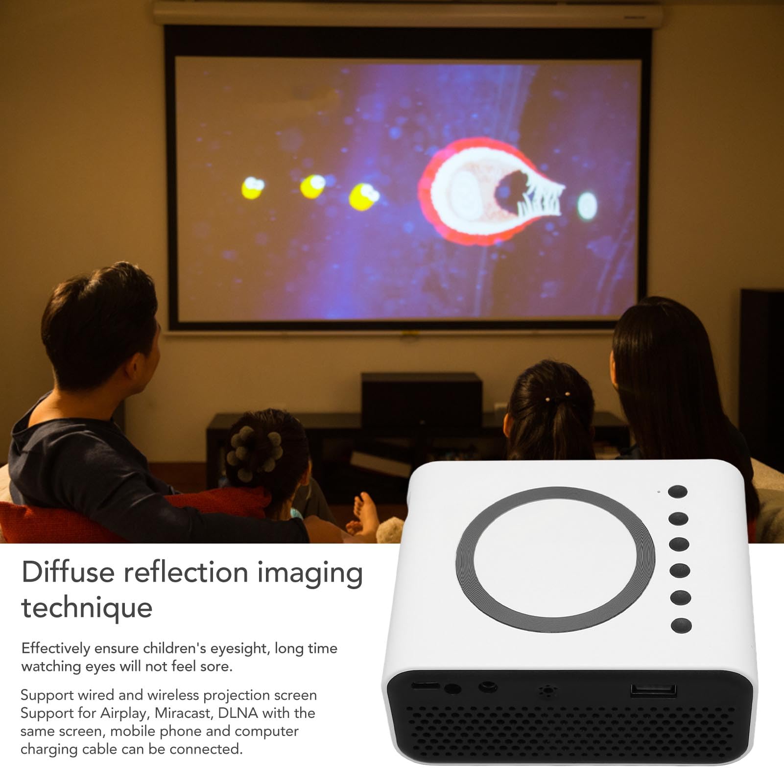 PROYECTOR 100HC MINI VIDEO LED DEFINICION HOGAR CONEXION RONDON - 2