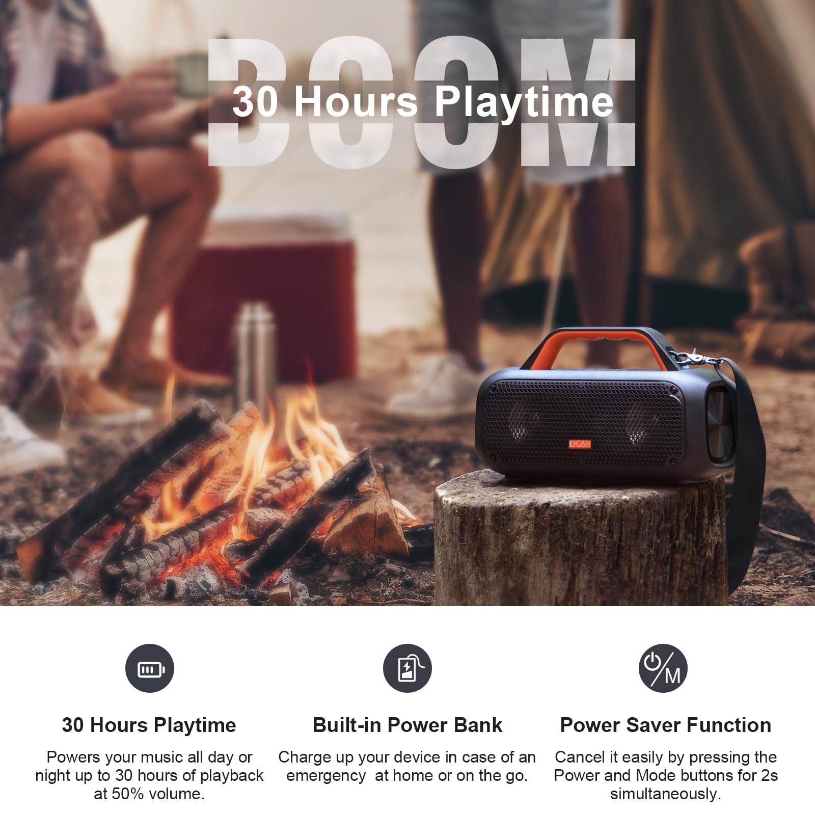 PARLANTE BLUETOOTH 100HC PORTATIL AUDIO CALIDAD MUSICA RONDON - 2