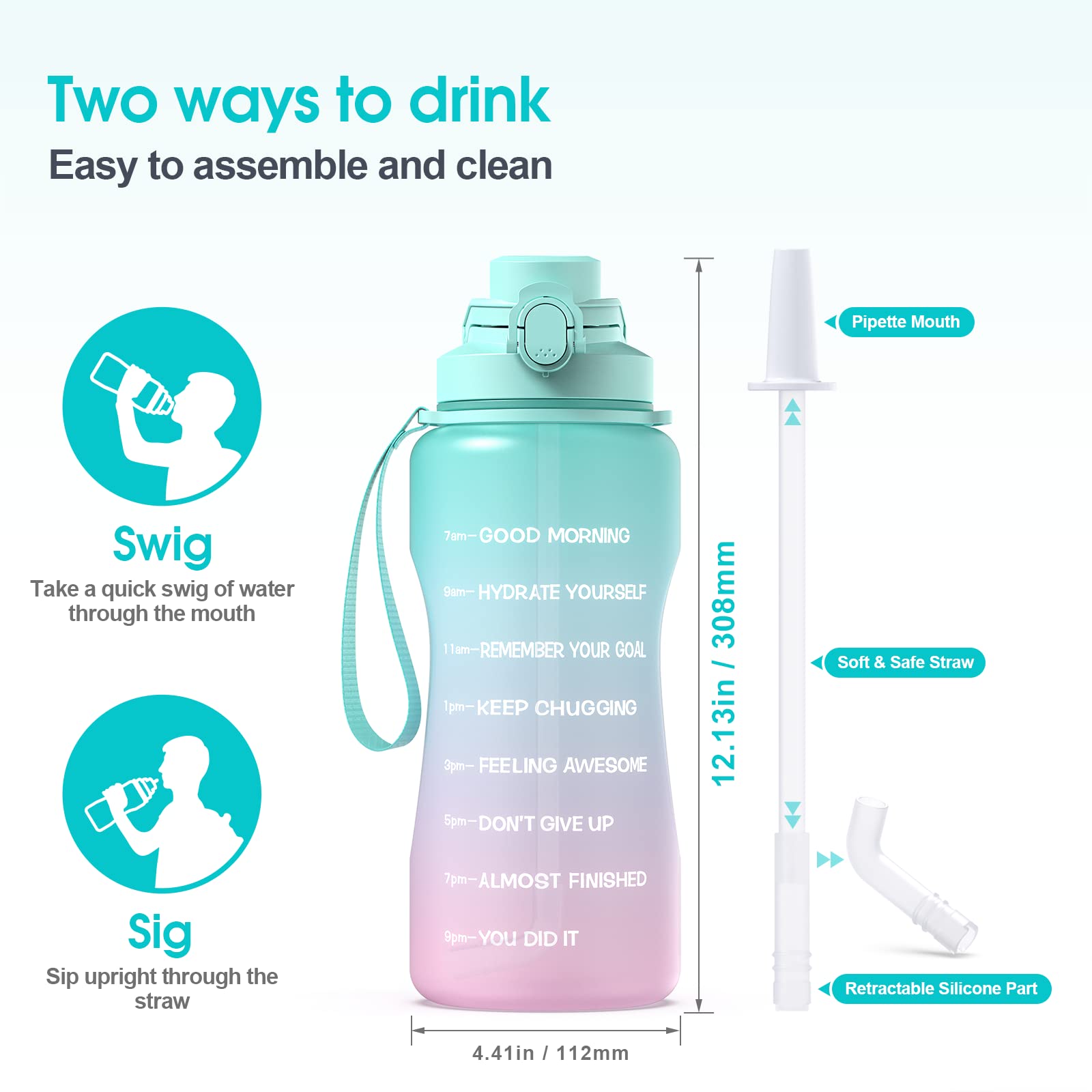 TERMO BOTELLA AGUA MOTIVACIONAL COOLERS HIDRATACIÓN RONDON - 6