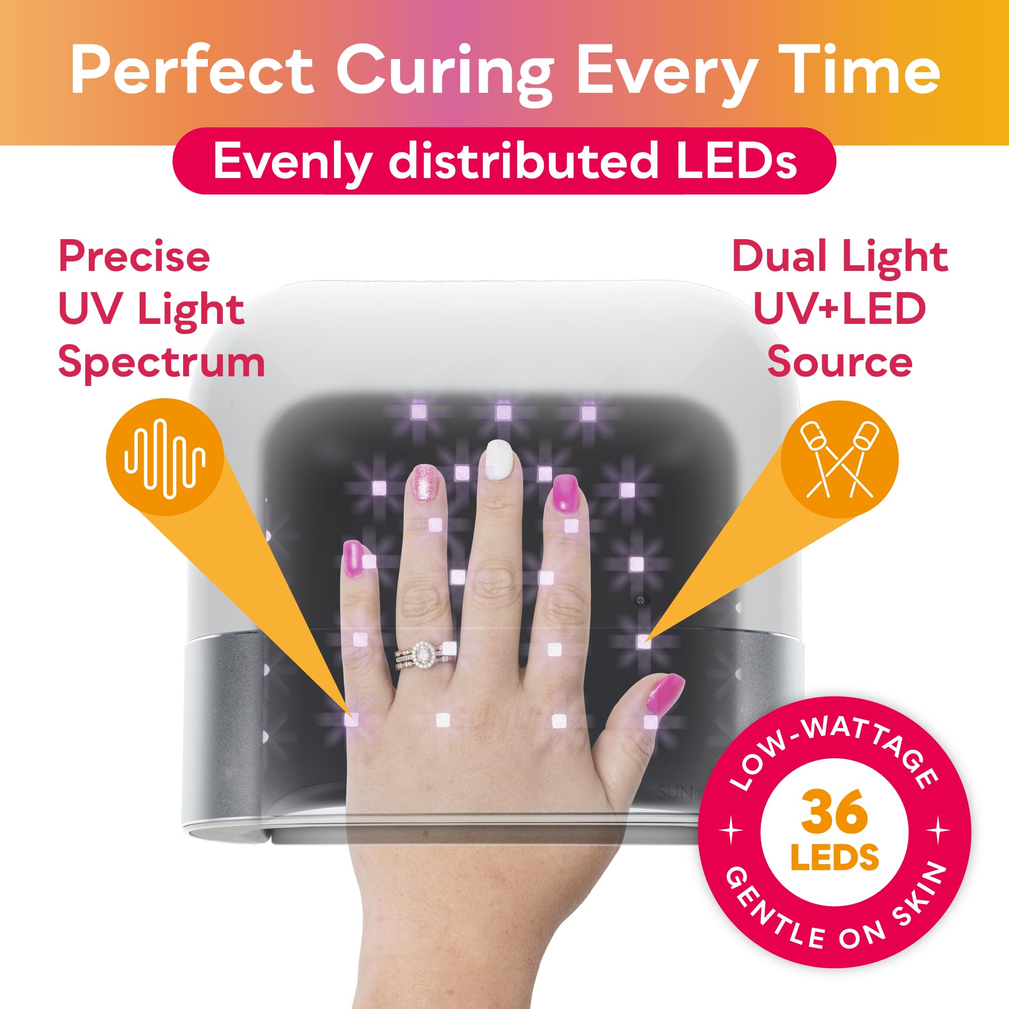LÁMPARA LED LA EMILIANA SECADOR DE UÑAS UV LED TEMPERATURA AUTOMÁTICA RONDON - 9