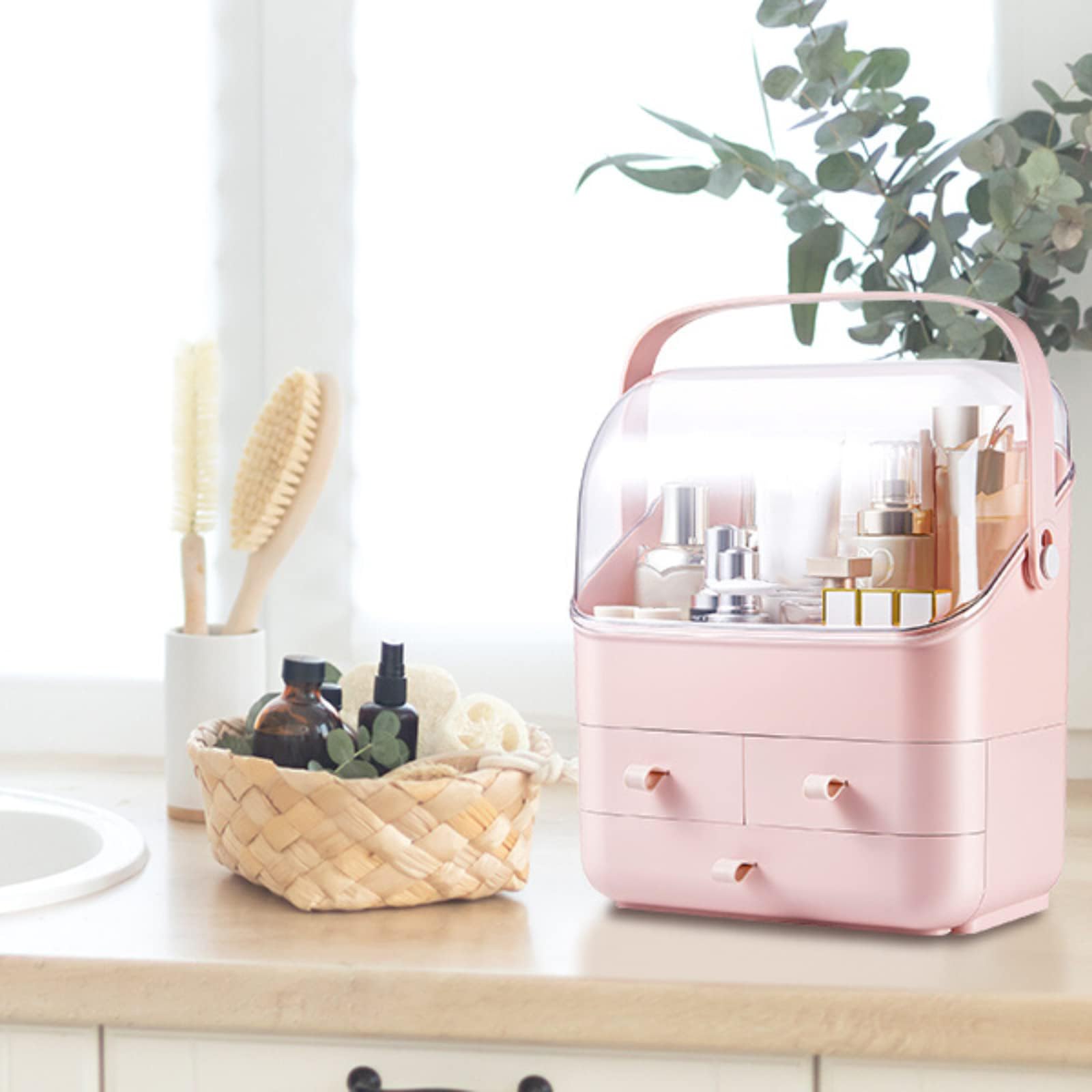 COSMÉTIQUERO TAPA RESISTENTE CAJA MAQUILLAJE PORTÁTIL RONDON - 2