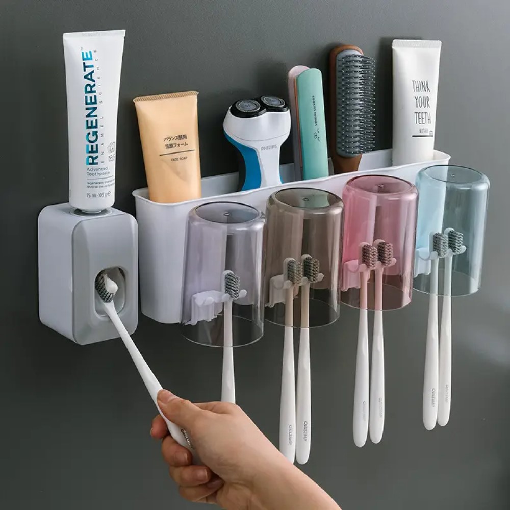 SOPORTE CEPILLO DIENTES PARED DISPENSADOR BAÑO RONDON - 3