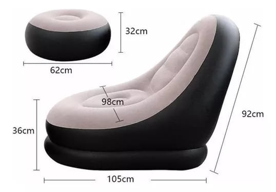 SOFA SILLON INFLABLE PORTATIL COMODIDAD HOGAR PARQUE RONDON - 2