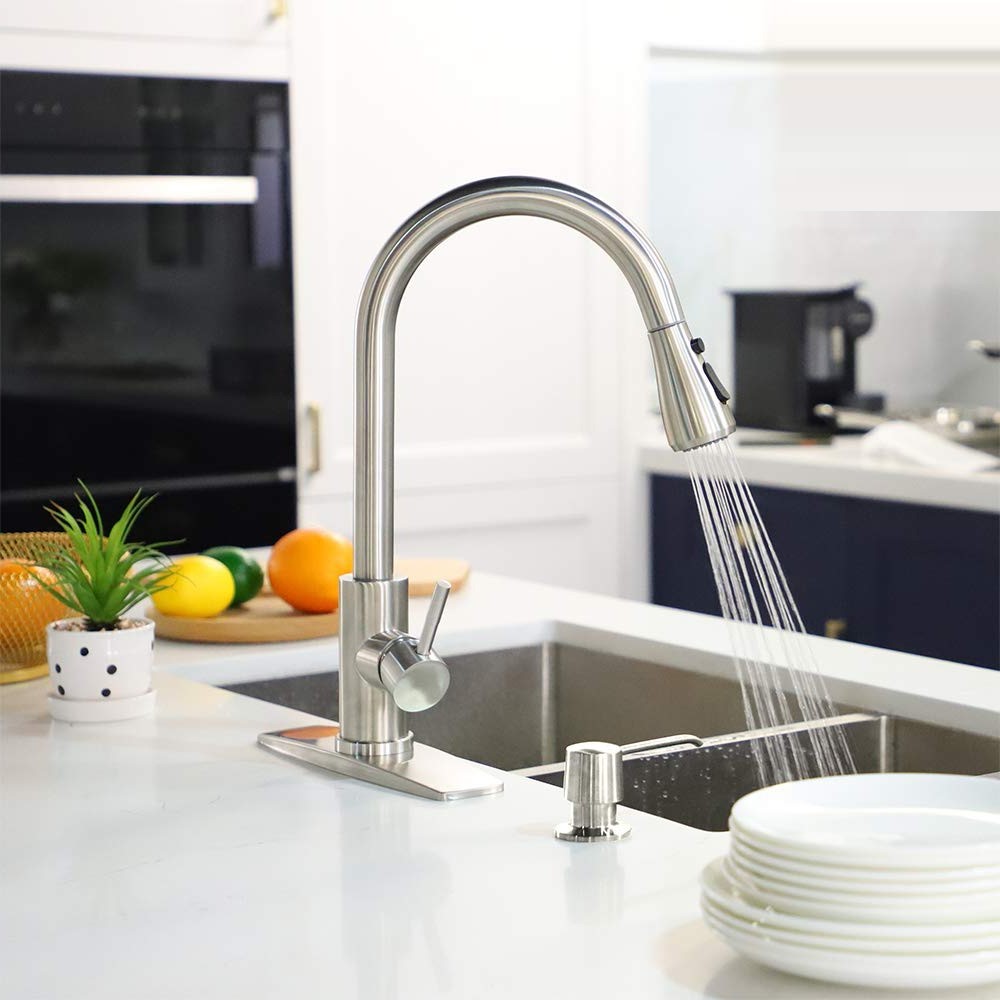 GRIFO COCINA EXTRAÍBLE MEZCLADOR AGUA ROTACIÓN RONDON - 4