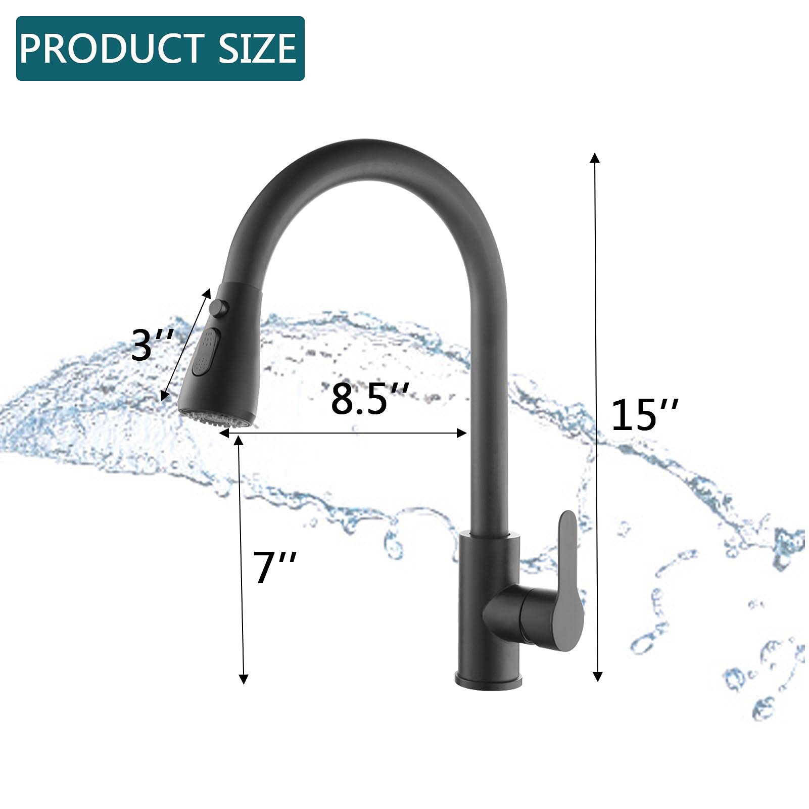 GRIFO COCINA EXTRAÍBLE MEZCLADOR AGUA ROTACIÓN RONDON - 7