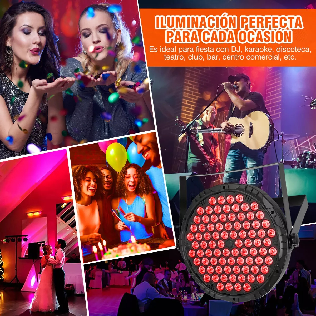 LUCES PROFESIONALES FIESTA LED RGB RÍTMICO MULTICOLOR RONDON - 7