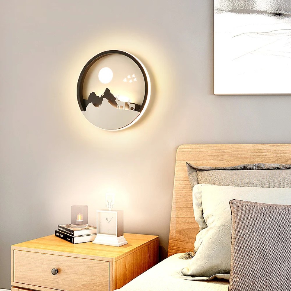 LÁMPARA PARED SALA ESTAR REDONDA LUCES LED HOGAR RONDON - 9