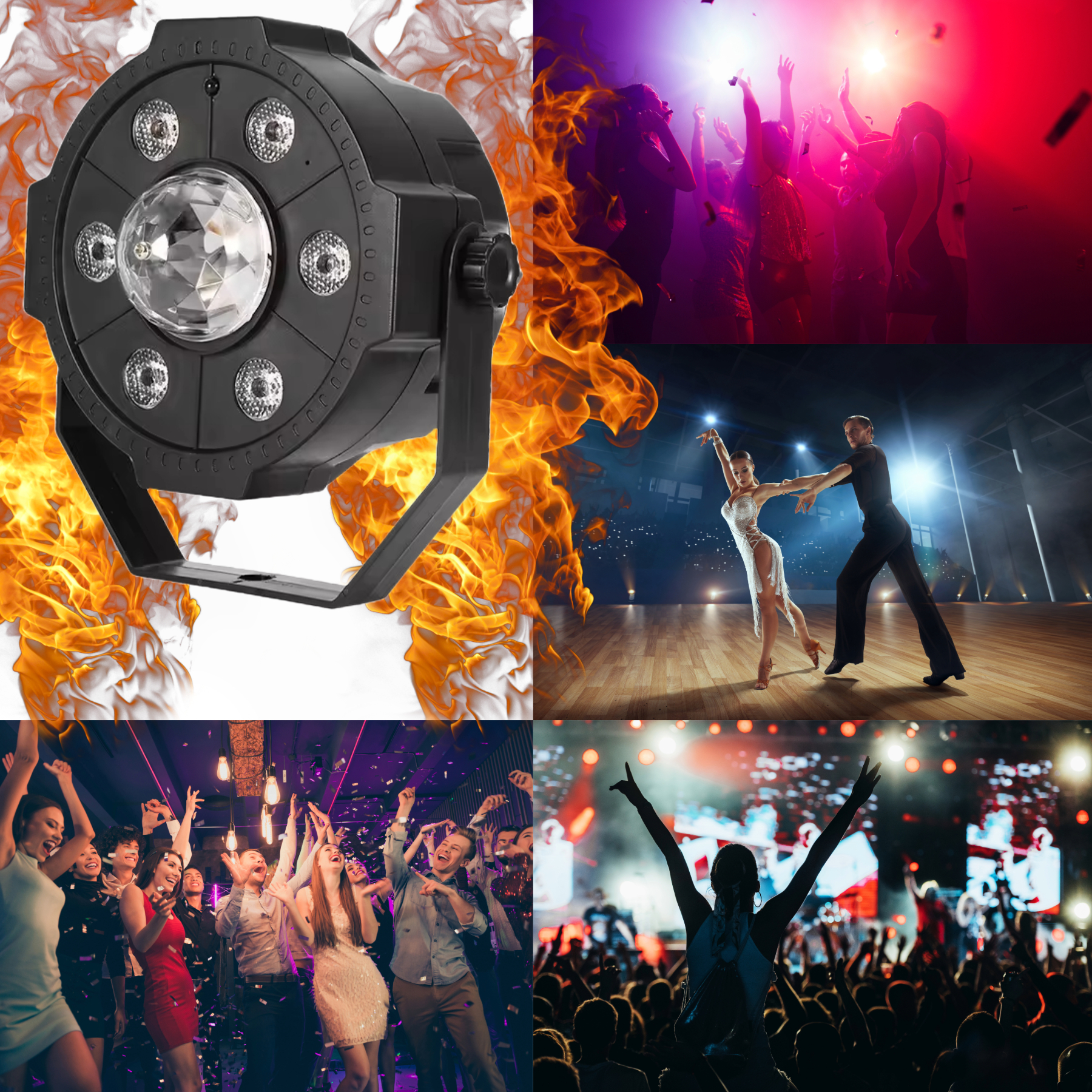LUZ LED REFLECTOR RGBW PAR LED LUZ DISCO FIESTA RONDON - 2