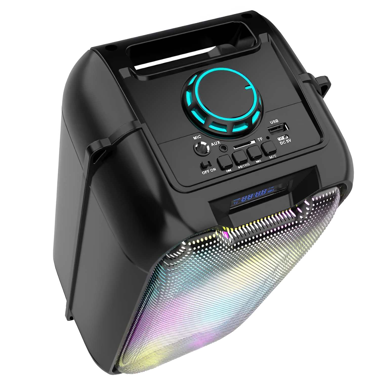 PARLANTE PORTÁTIL ALTAVOZ PISCINA BLUETOOTH RGB AUDIO RONDON - 6