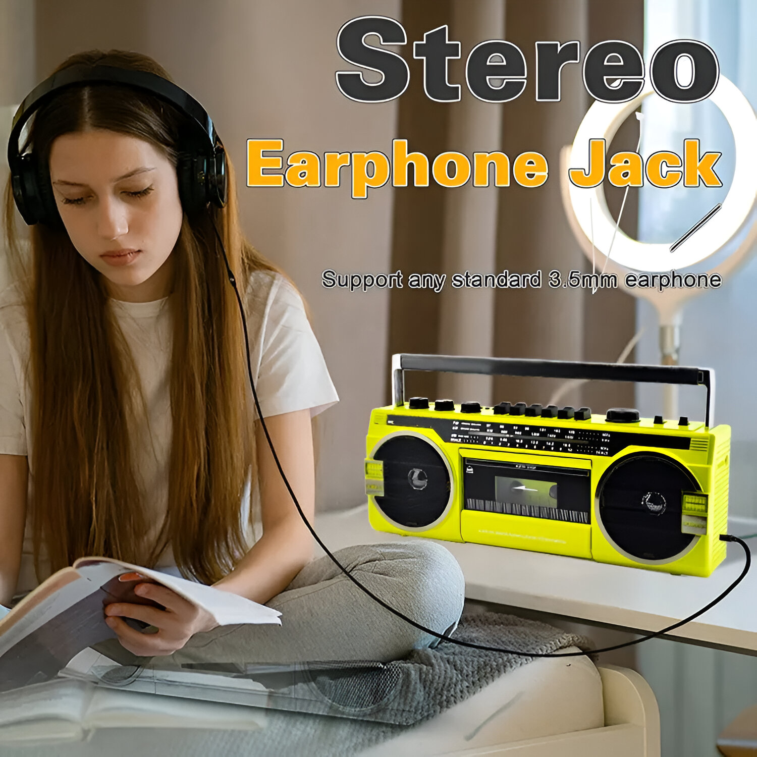 PARLANTE PORTÁTIL ALTAVOZ ESTÉREO RETRO INTEGRADO RONDON - 2