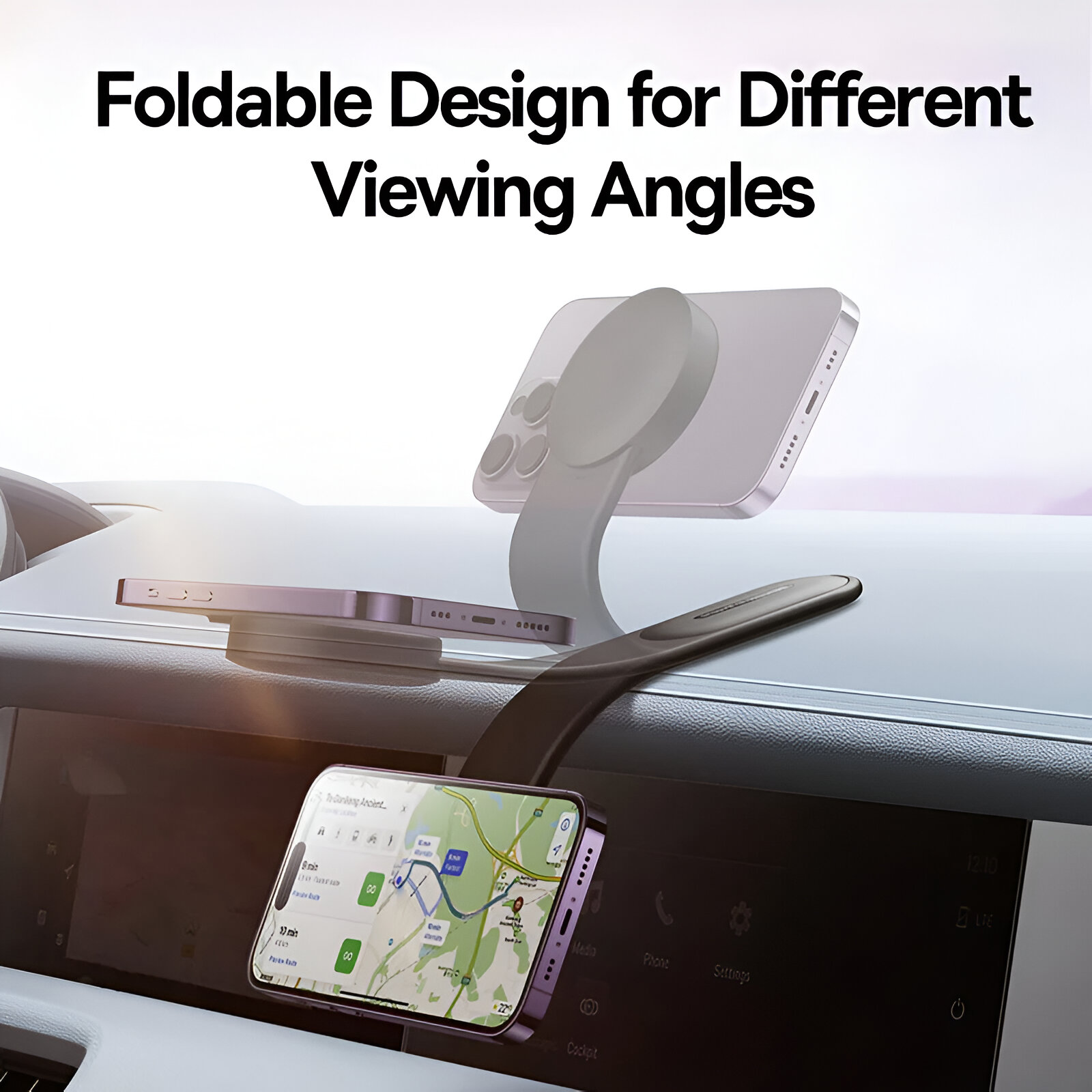 SOPORTE MAGNETICO CELULAR VEHICULO BASE PLEGABLE RONDON - 5