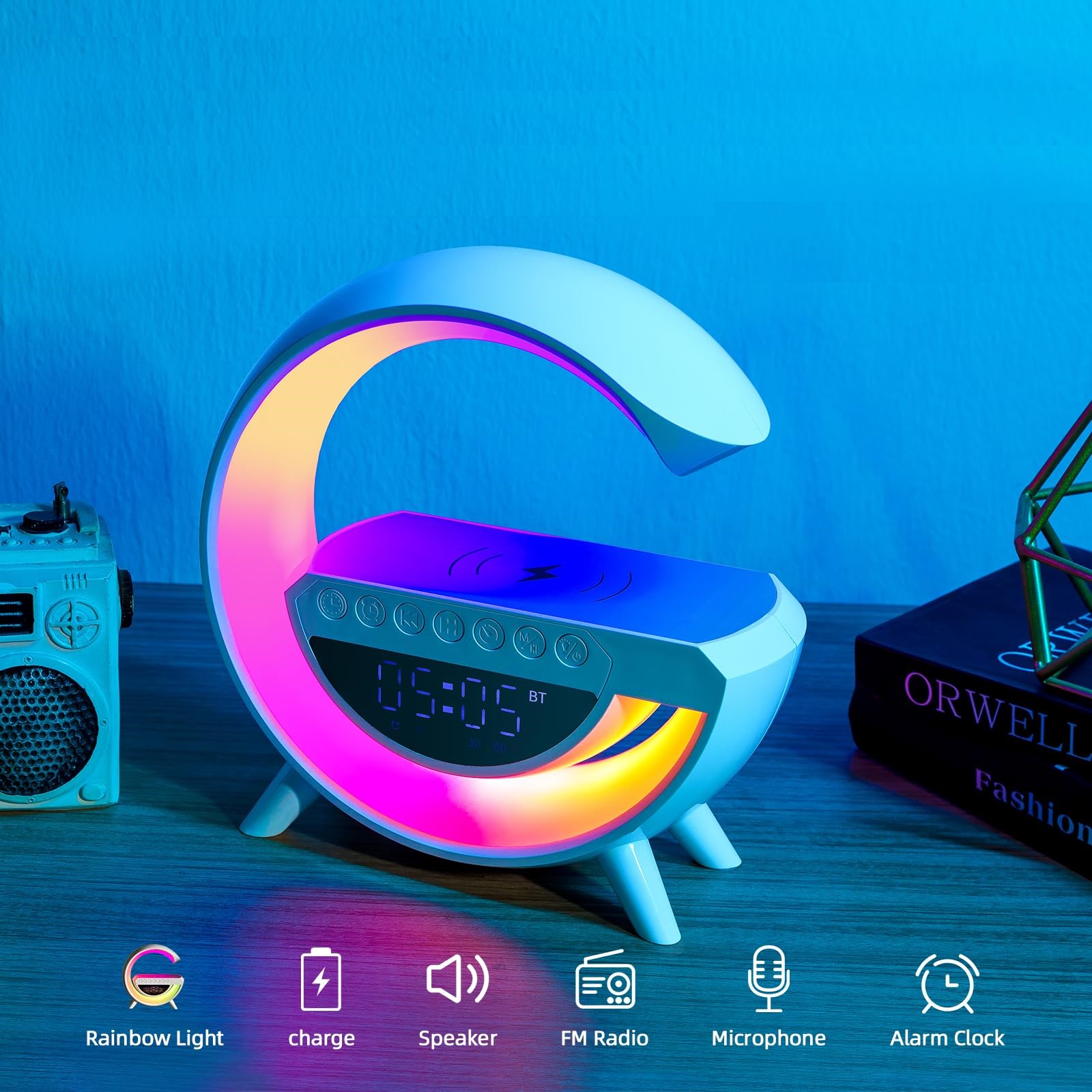 PARLANTE PORTATIL BLUETOOTH RELOJES DESPERTADORES RONDON - 6