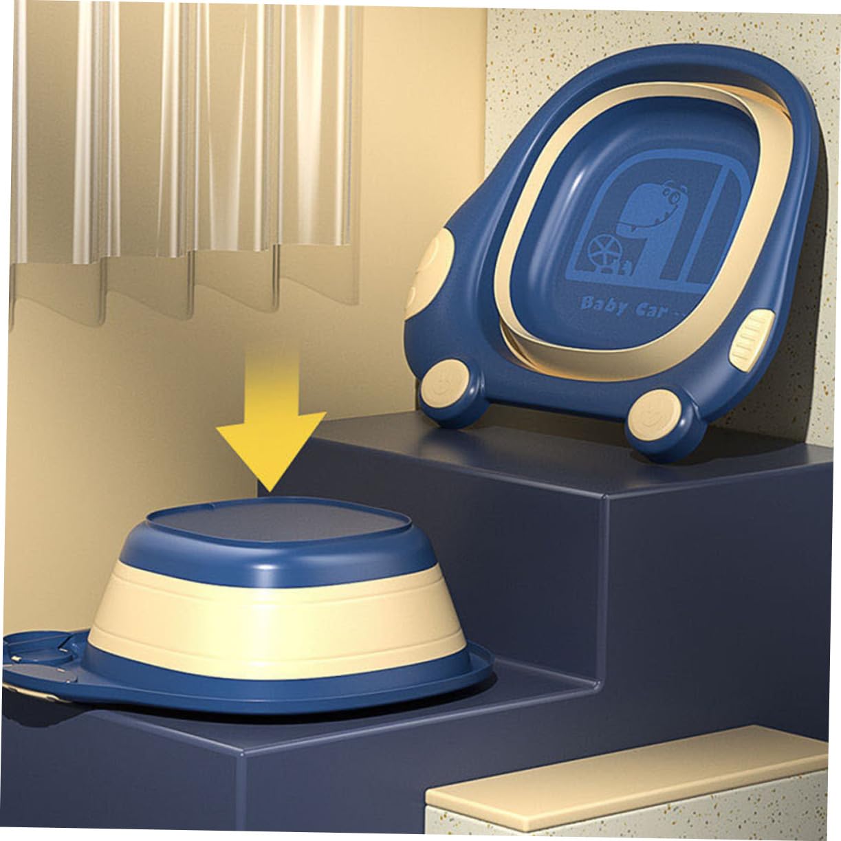 PELELA LAVABO PLEGABLE INFANTIL CON FORMA DE COCHE RONDON - 7
