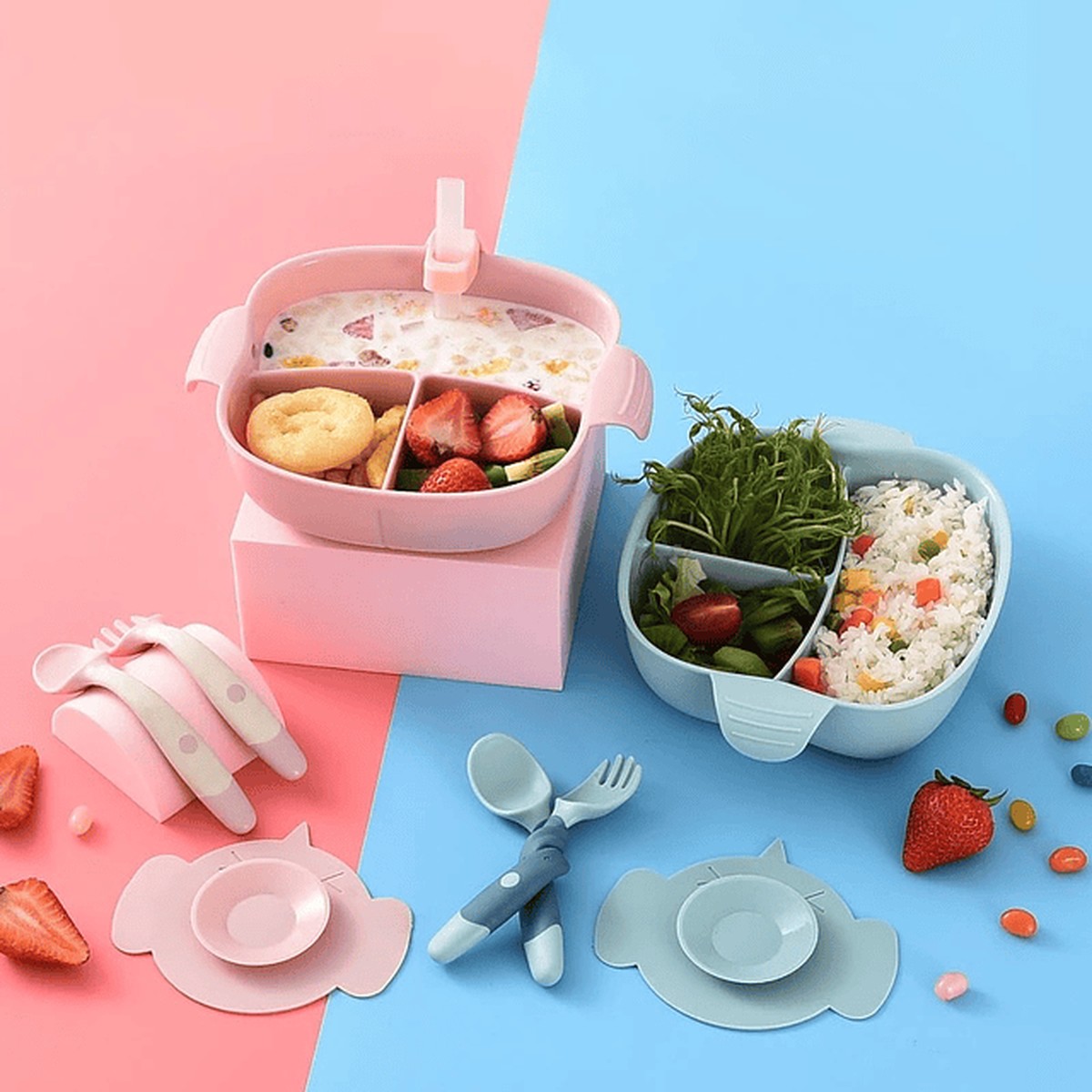 SET ALIMENTACION BEBE UTENSILIOS COMIDA ENVASES RONDON - 4