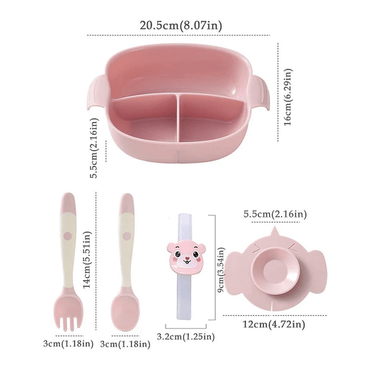 SET ALIMENTACION BEBE UTENSILIOS COMIDA ENVASES RONDON - 5