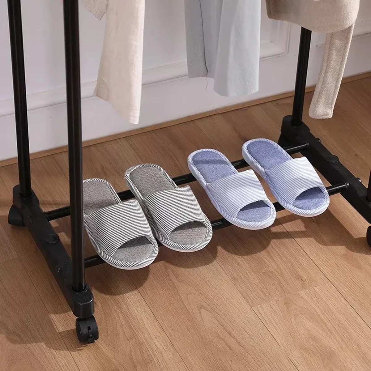 PERCHERO ROPA ORGANIZADOR MULTIFUNCIONAL RUEDAS DOBLE JER - 6