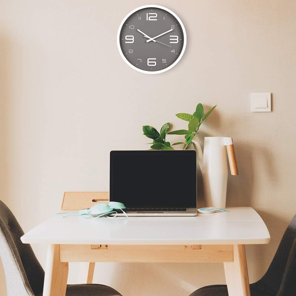RELOJ PARED HOGAR SILENCIOSO DECORACION MODERNO SALA JER - 9
