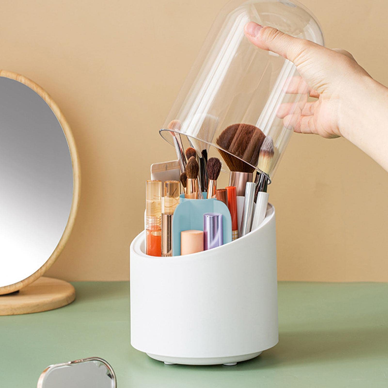 COSMETIQUERO CAJA ALMACENAMIENTO GIRATORIO ORGANIZADOR JER - 4