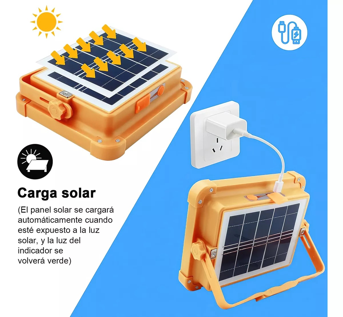 REFLECTOR SOLAR ILUMINACION EXTERIOR LED AIRE LIBRE JER - 8