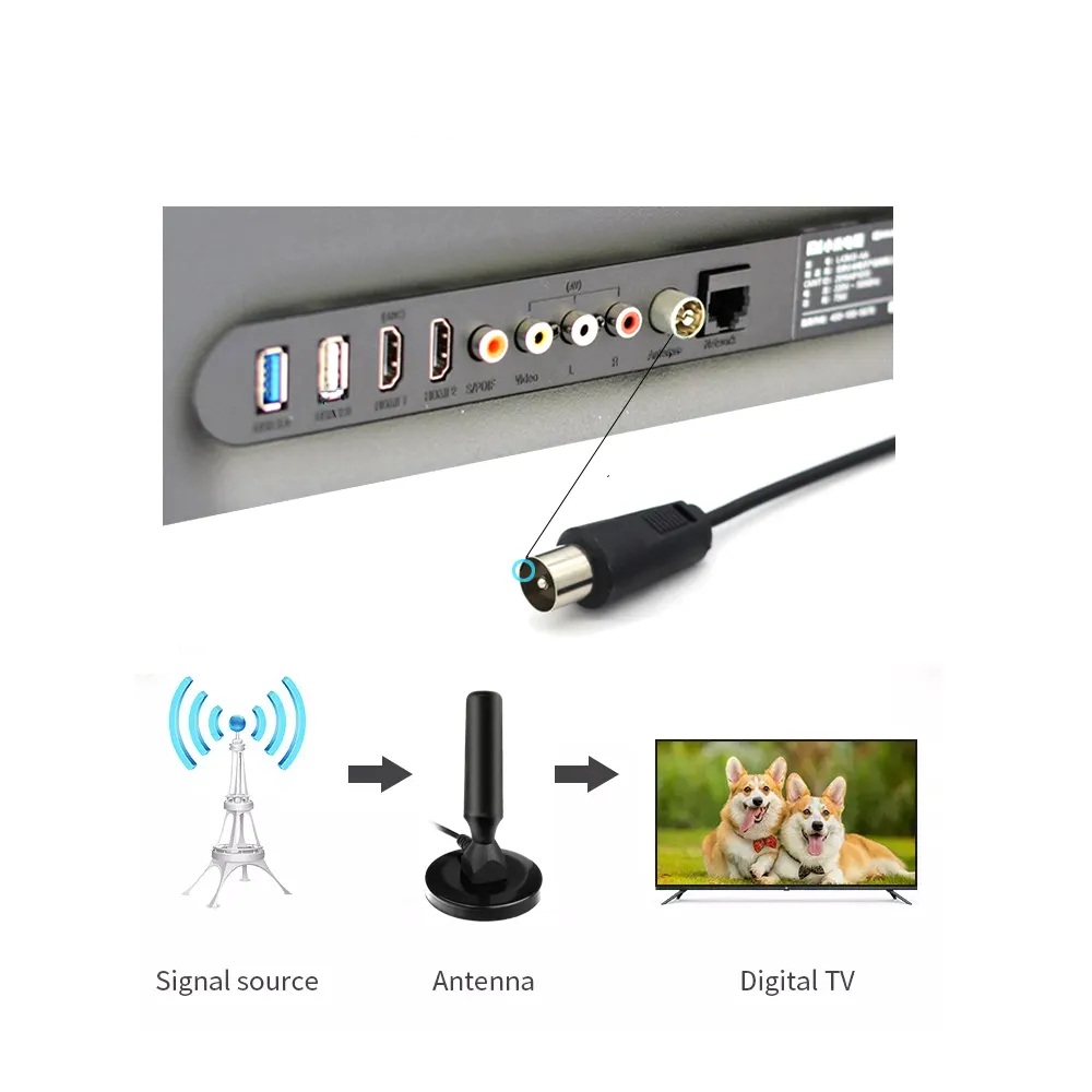 ANTENA HD TELEVISIÓN DIGITAL ANTENA AMPLIFICADA INTERNA JER - 9