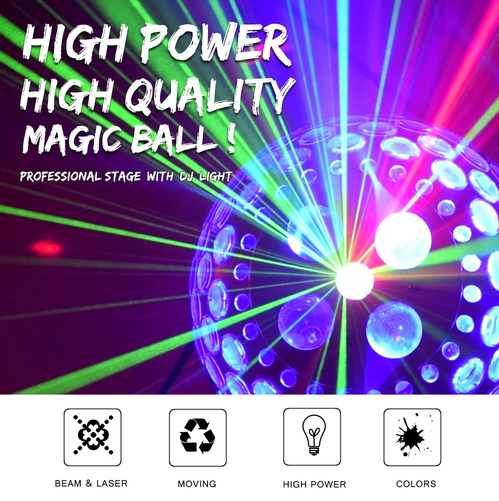BOLA CRISTAL GIRATORIA LED SONIDO ESTROBOSCÓPICA FIESTA LAU - 4