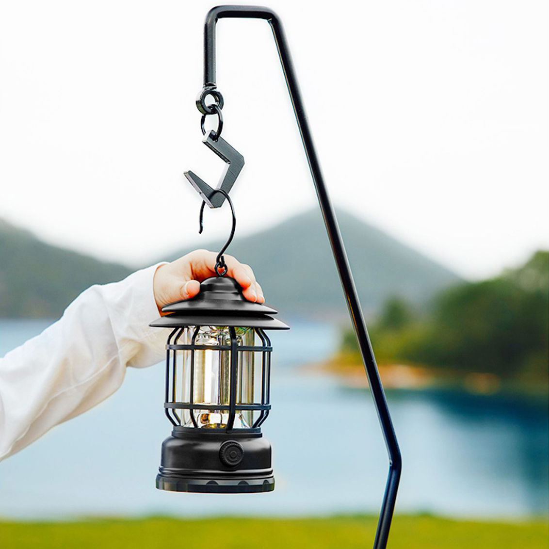 FAROL RECARGABLE LAMPARA CAMPING PORTATIL COLGANTE LAU - 4