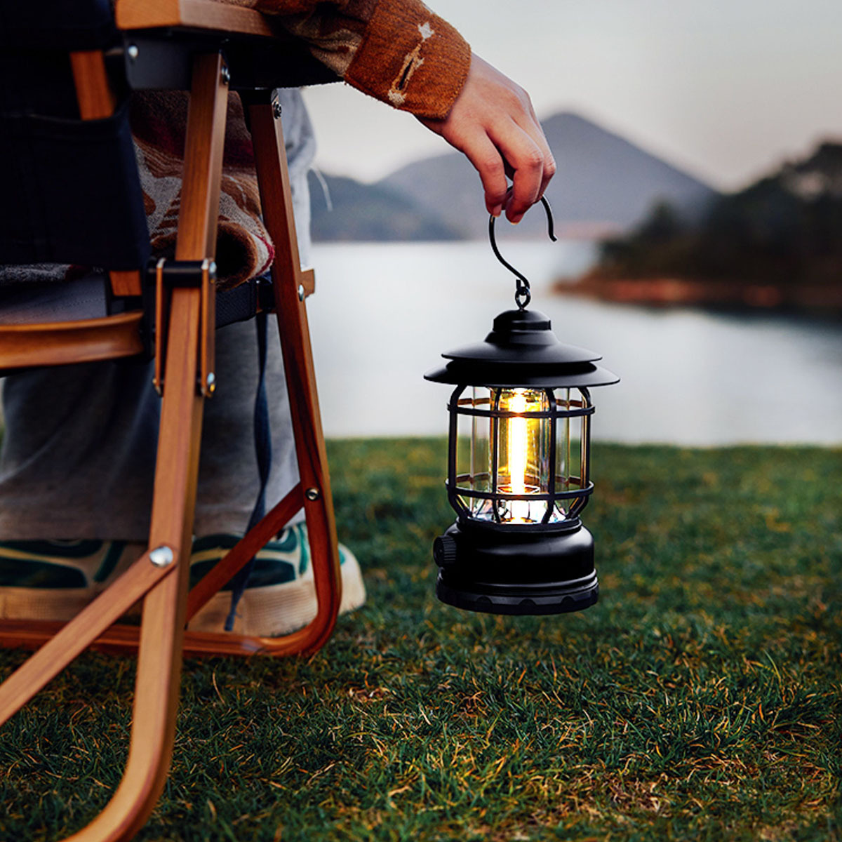 FAROL RECARGABLE LAMPARA CAMPING PORTATIL COLGANTE LAU - 5