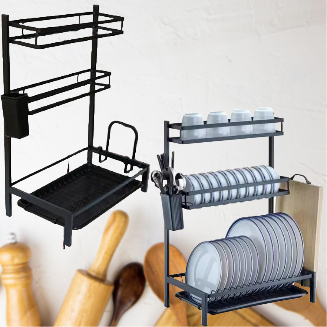 ESCURRIDOR PLATOS SECADOR 3NIVELES LOZA SOPORTE CUBIERTO LAU - 5