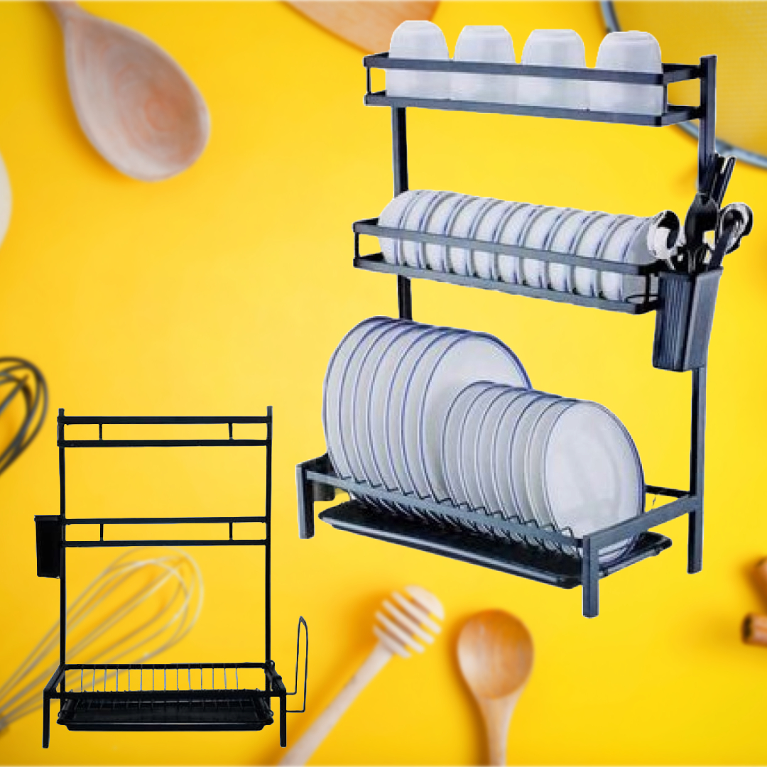 ESCURRIDOR PLATOS SECADOR 3NIVELES LOZA SOPORTE CUBIERTO LAU - 7
