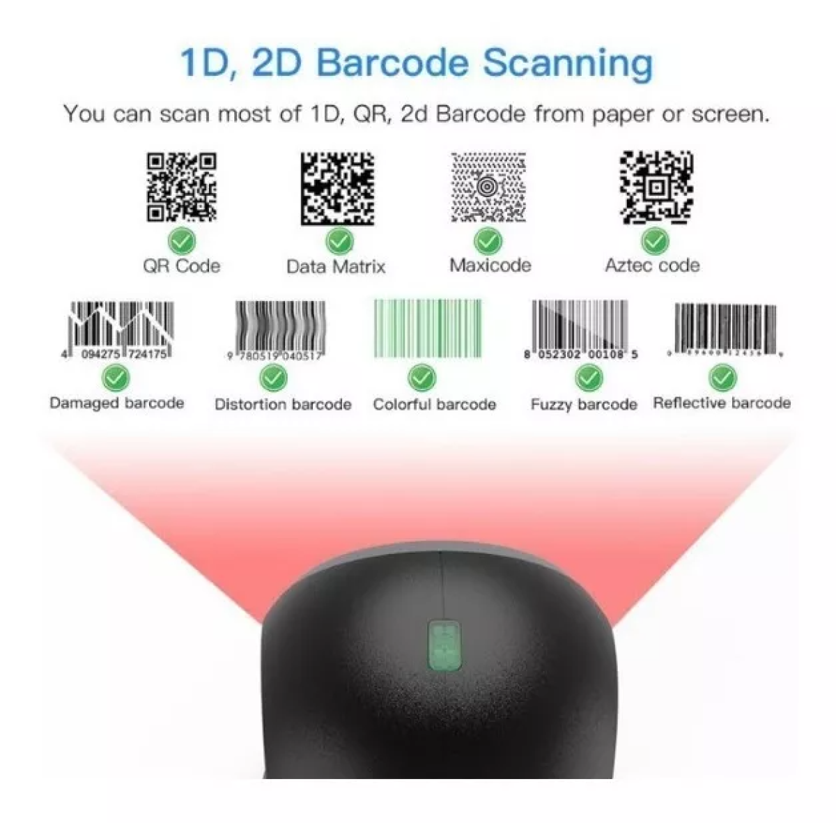 LECTOR CODIGOS BARRAS OMNIDIRECCIONAL ESCANER SENSOR  QR LAU - 5