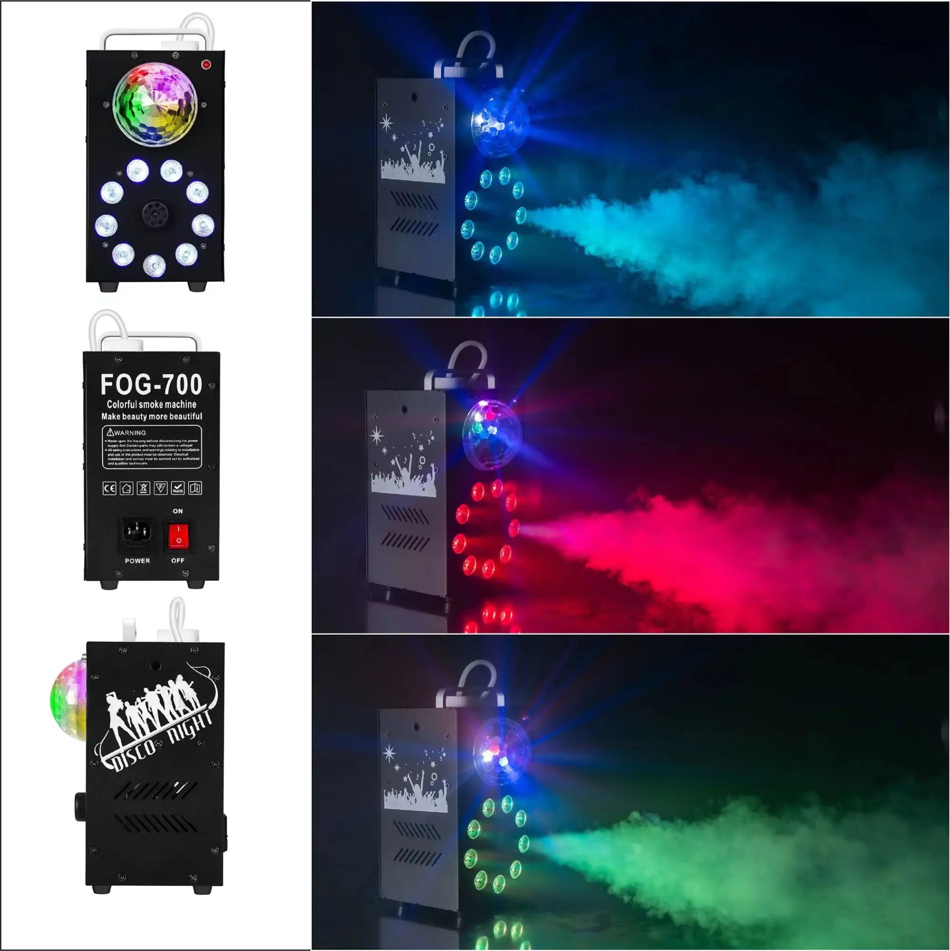 MAQUINA HUMO NIEBLA LUCES LED ESCENARIO DJ CONTROL LAU - 5