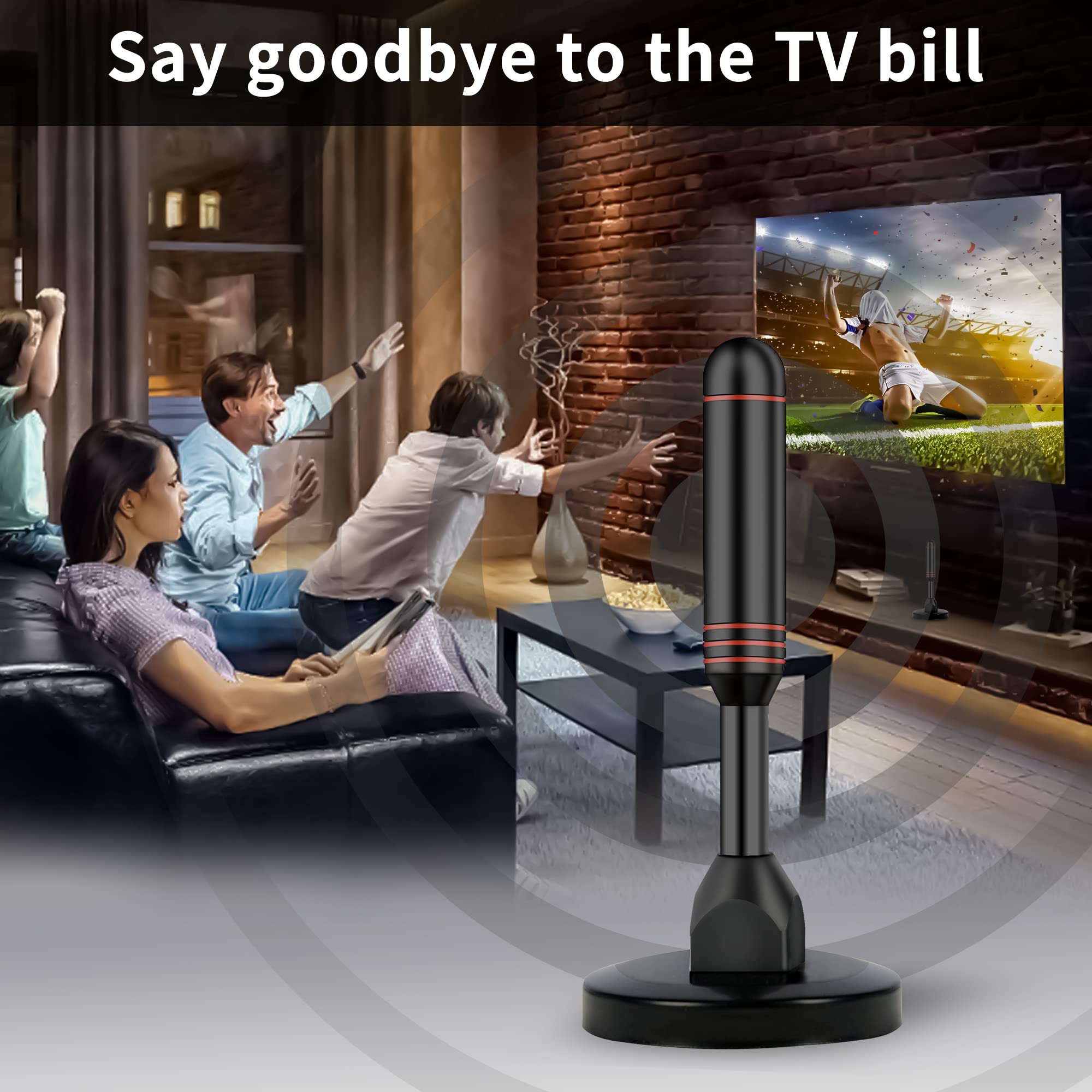ANTENA INTERIOR DIGITAL TV AMPLIFICADOR SEÑAL CANALES LAU - 5