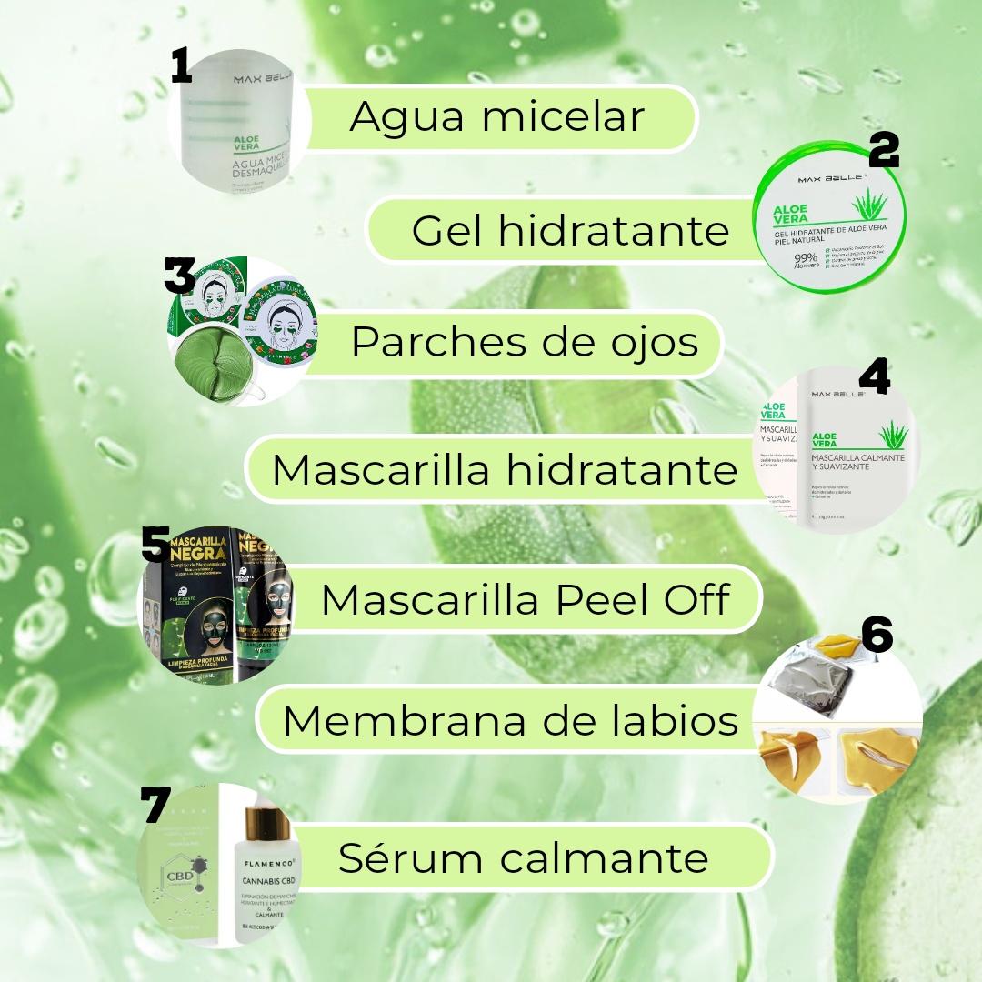 SKINCARE COMBO BELLEZA SERUM HIDRATANTE FACIAL ALOE VERA 7P - 3