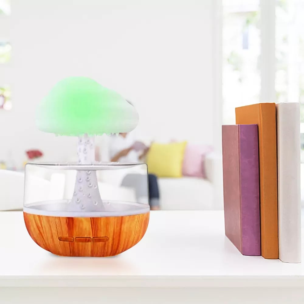 HUMIDIFICADOR NUBE LLUVIA DORMITORIO RELAJANTE LUZ AGUA JER - 2