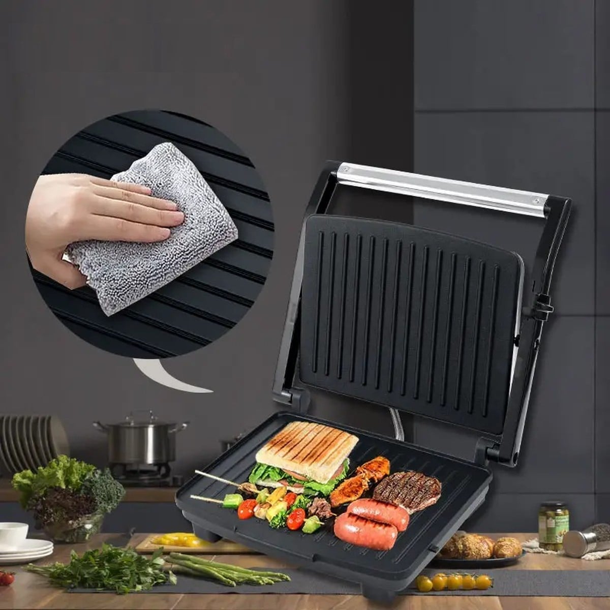 PARRILLA MULTIFUNCIÓN HOGAR PLACA CALIENTE ALIMENTO JER - 9