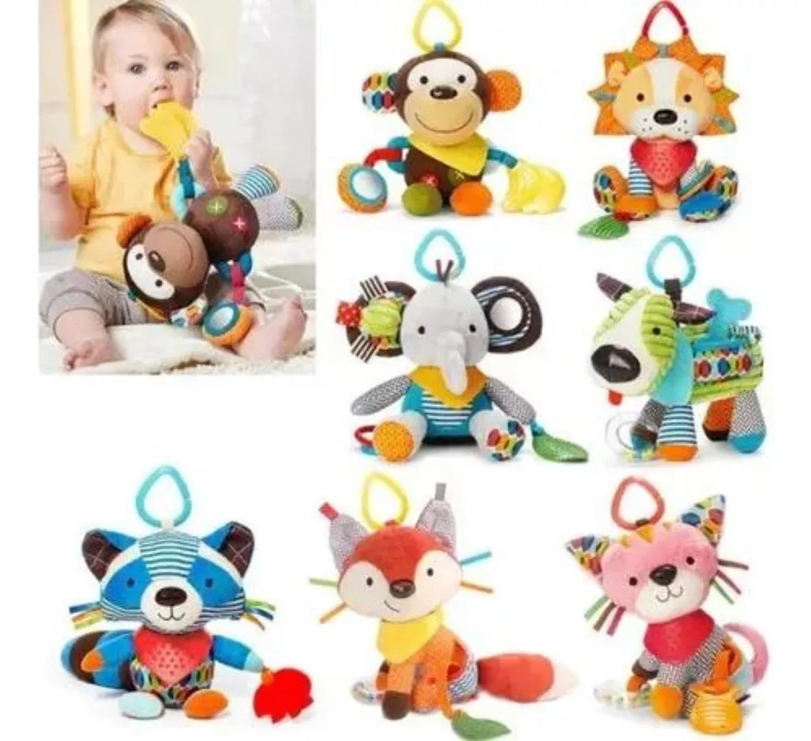 PELUCHE BEBE MULTIPLES TEXTURAS SONIDO FUNCION MORDER JER - 1