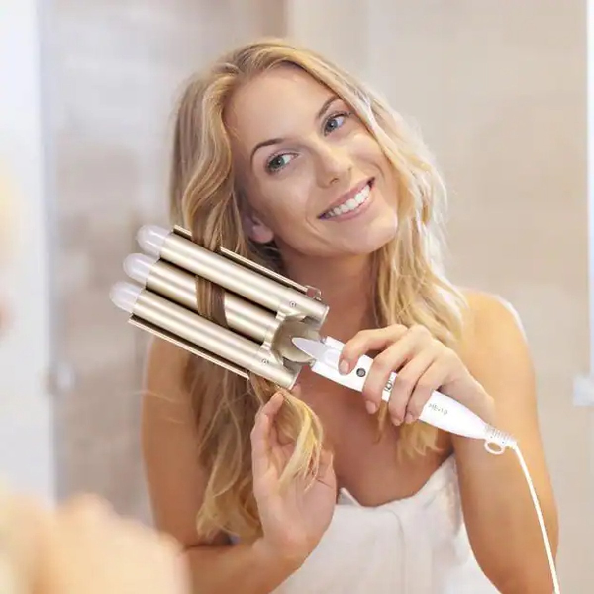 RIZADOR PELO TRIPLE RIZADORA ONDULADO PORTATIL CABELLO JER - 5