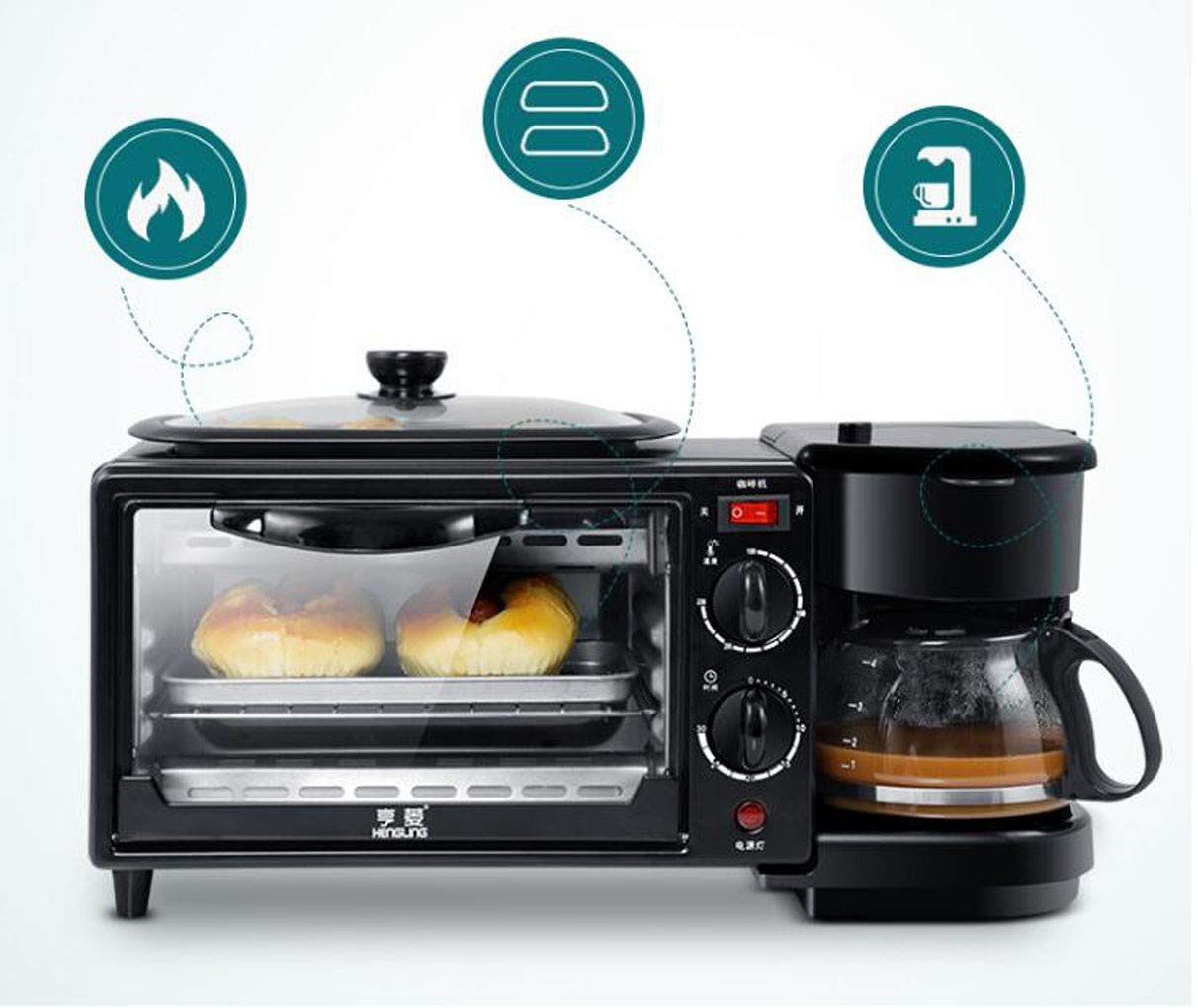 HORNO 3 EN 1 HOGAR MULTIFUNCIONAL TOSTAR DESAYUNO FACIL JER - 2