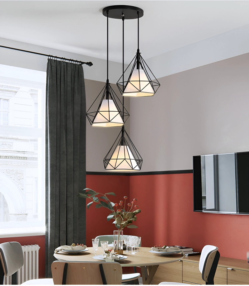 LAMPARA TECHO COLGANTE DIAMANTE ELEGANTE MODERNA LAU - 4