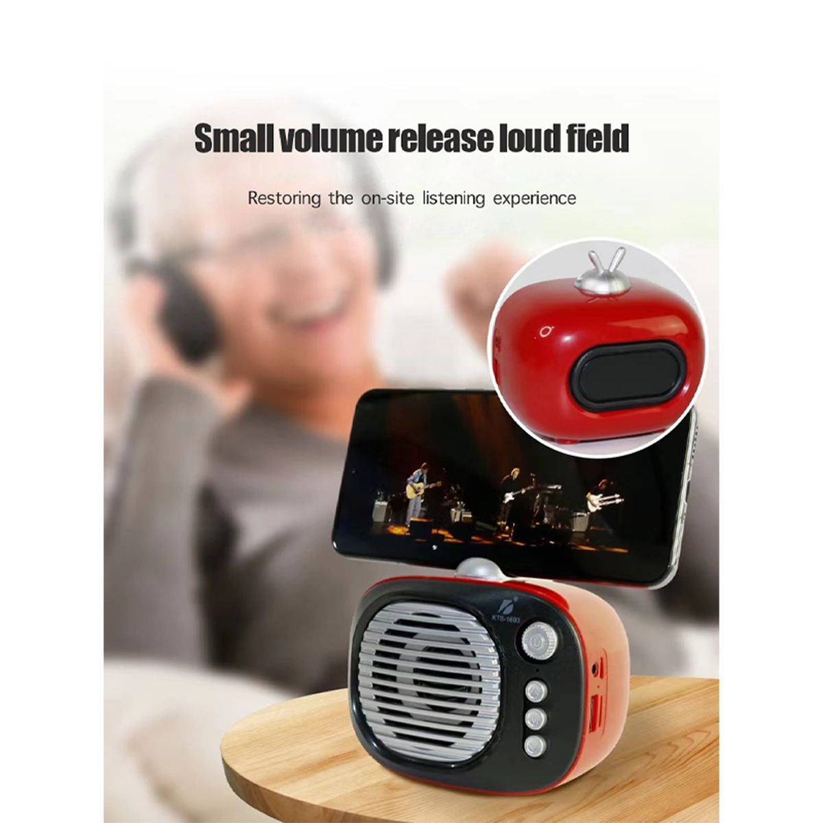 PARLANTE PEQUEÑO RADIO RECARGABLE PORTATIL PORTACELULAR LAU - 5