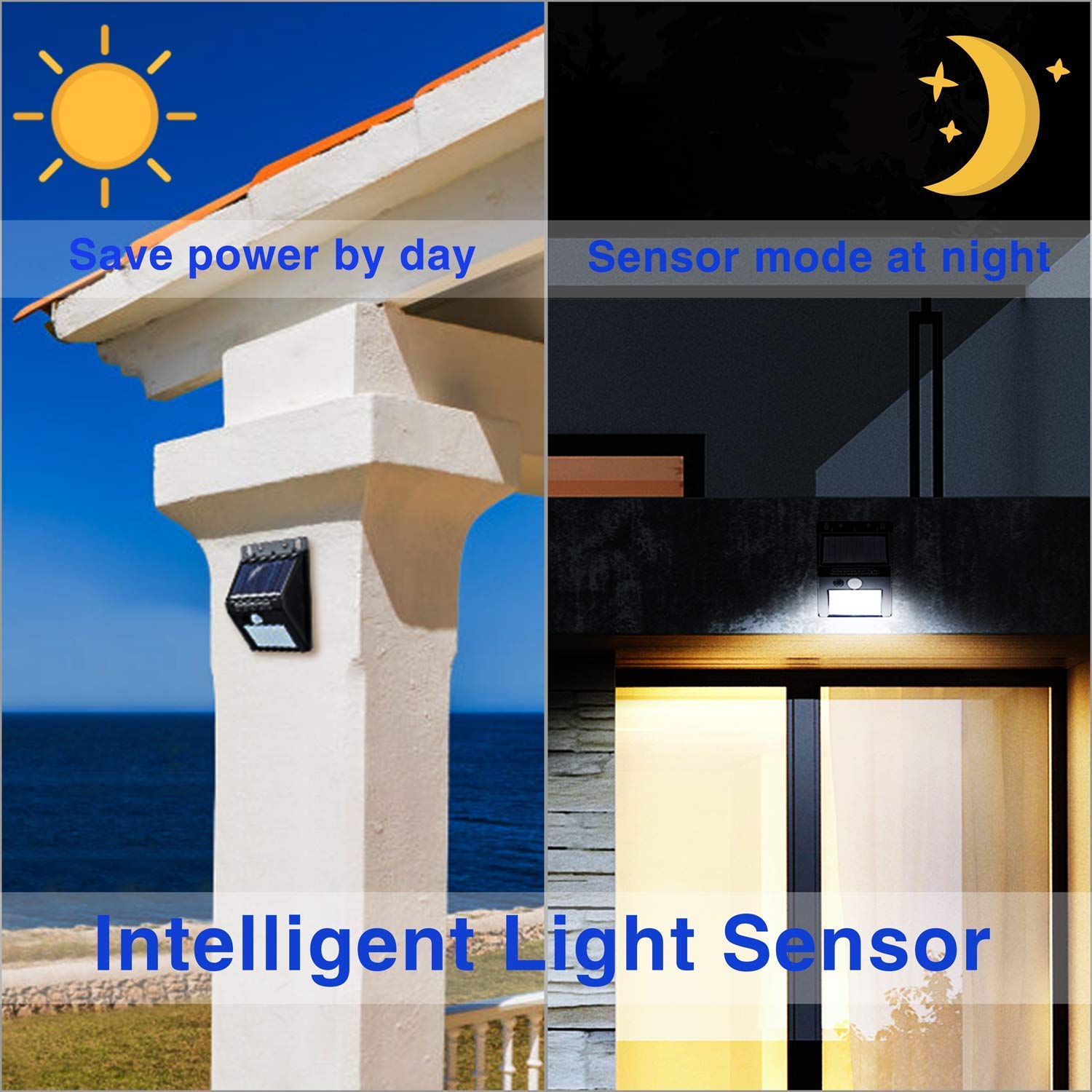 SET 2 LUCES LED PARED SENSOR MOVIMIENTO SOLAR DE 20 LAU - 6